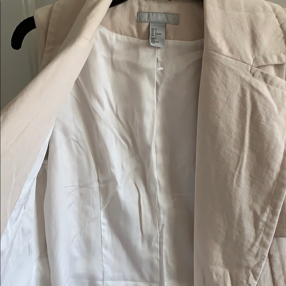🟢 H&M Cream Vest Trench Coat 4 S - Picture 7 of 10